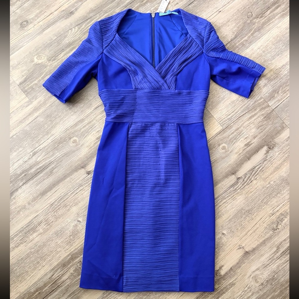 Antonio Melani Royal Blue Sheath Dress Career Pencil Professional Midi XS 0
